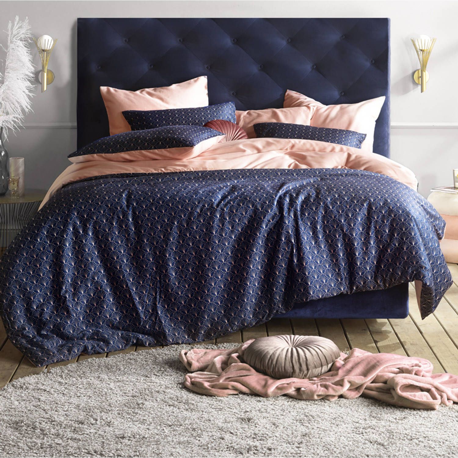 De Witte Lietaer dekbedovertrek katoen satijn idyllic - eenpersoons - 140 x 200/220 cm - blauw