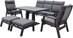 AVH-Collectie Vegas stoel bank dining loungeset 6 delig verstelbaar aluminium antraciet
