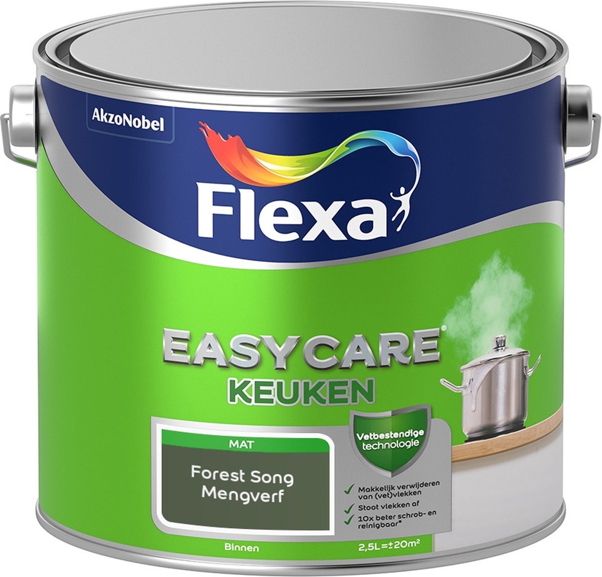 FLEXA Easycare Muurverf - Keuken - Mat - Mengkleur - Forest Song - 2,5 liter