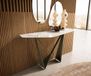 Edge Table console Edge Polygonal 140x50 cm Céramique Onyx Champagne Spios Métal finition effet Titane