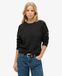Superdry Pull à col rond en maille texturée souple pour femme Noir, Taille : 44
