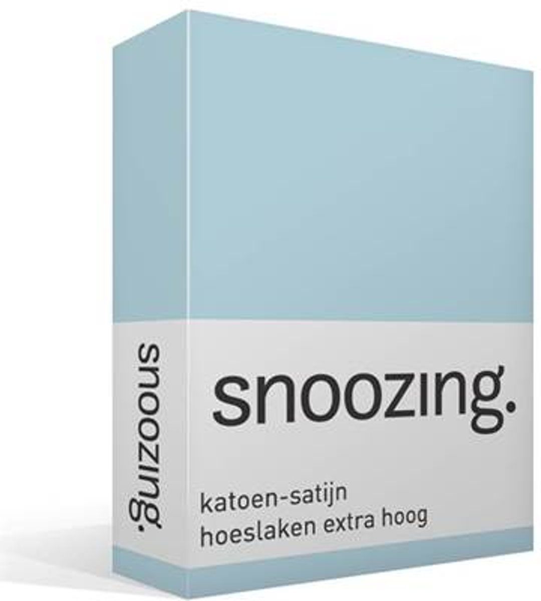 Snoozing Katoen-satijn Hoeslaken Extra Hoog - 140x200 cm - Blauw