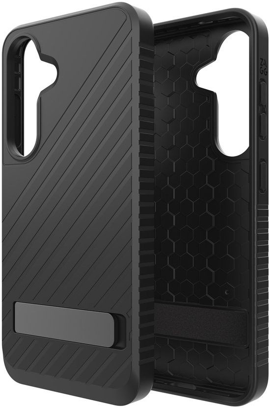ZAGG Denali Kickstand Hoesje Geschikt voor Samsung Galaxy S25 - Grafeen Back Cover met Standaard - Zwart