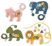 Trixie Houten Rijgspel Dieren – 3j+ – FSC hout – Stimuleert fijne motoriek