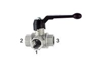 RIEGLER 103382-1081 H 3-weg kogelkraan, standaard, L-boring, messing vern., Rp 2, DN 50, 1 st