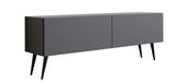 Meuble TV: Anthracite, avec pieds noirs, 140 x 52 x 32 cm
