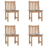 vidaXL Tuinstoelen 8 stuks met kussens massief teakhout