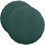 vidaXL Zitkussens 2 st fluweel donkergroen ø50 x 19 cm