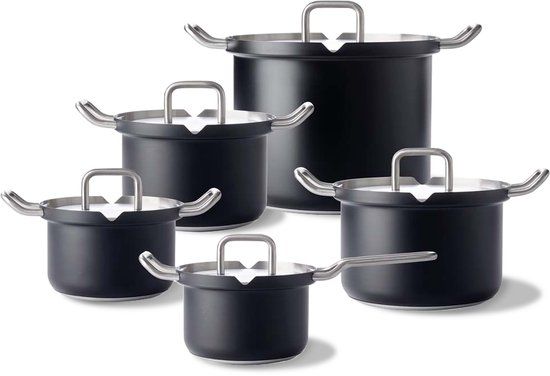 BK Q-linair Master Black Pannenset 5-delig - Zwart
