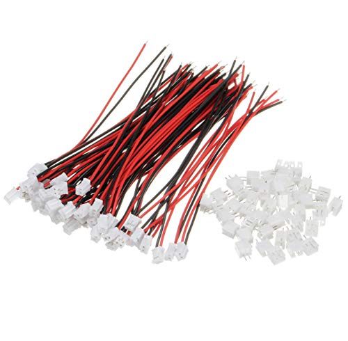 VUNIVERSUM 20 stuks Micro JST 2.0 PH 2-pin 2.0mm mini stekker incl. 10cm 26AWG elektronische kabel rood zwart + 20x bus losse Lipo batterij Mr. stekker® modelbouw
