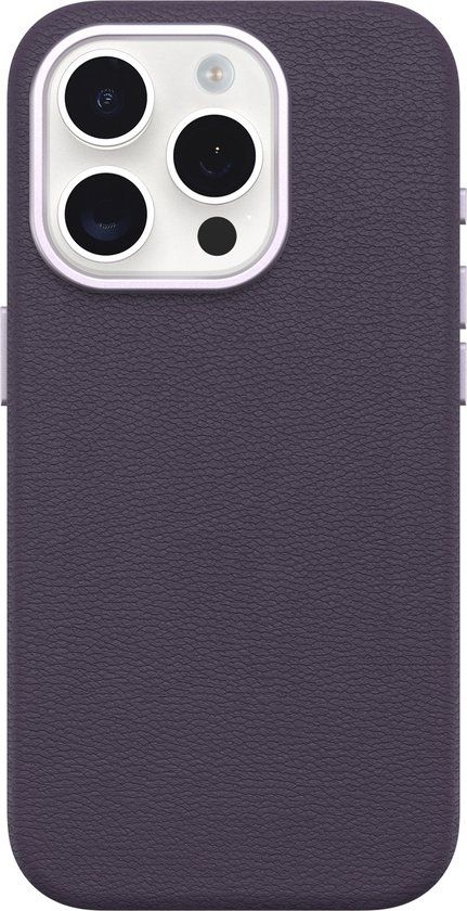 OtterBox Symmetry Cactus Leer Hoesje Geschikt voor Apple iPhone 15 Pro Max - Compatibel met MagSafe / Qi2 - Back Cover met Magneet - Paars
