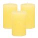 Bougie - 3x - Jaune - 5 x 8 cm - petit modèle rustique - bougie cylindrique - bougie