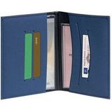 Exacompta - 5105222E - Uniseks autotas Denim - 4 sleuven - 2 transparante hoezen - 14 x 10 cm - blauw