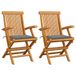 VidaXL 3062542 Tuinstoel Terras Gecapitonneerde zitting Teak Grijs