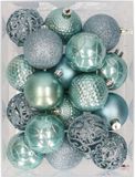 Bellatio Decorations Shoppartners Bv 37x stuks kunststof kerstballen spa blauw 6 cm