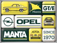 Nostalgic Art Merchandising Opel Manta Koelkastmagneten set a 9 st. meerkleurig