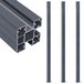 vidaXL Schuttingpalen 3 st 185 cm aluminium donkergrijs
