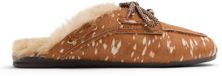 Sacha - Dames - Cognac bambi print muiltjes met wol - Maat 42