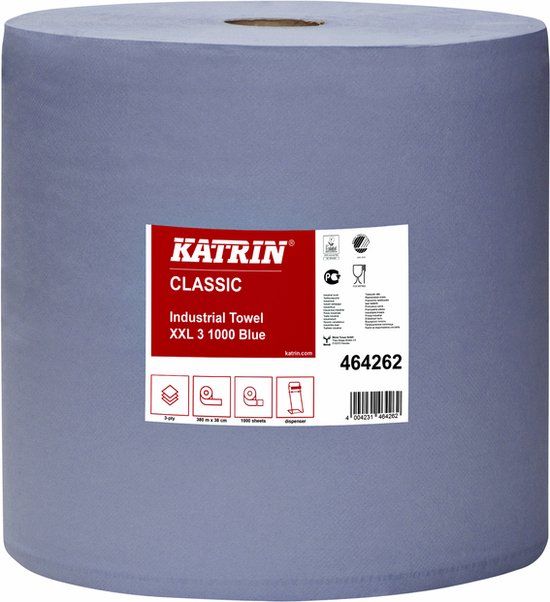 Katrin Poetsrol Classic XXL 3-laags 38cm x 380m - Blauw - 1 stuk