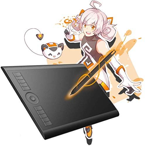 GAOMON M10K 2018-versie - 10 x 6,25 inch grafische tablet met passieve stylus en 8192 drukniveaus (M10K2018)