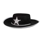Boland 04030 Kinderhoed Sherif zwart ster zilver cowboy touw carnaval Halloween themafeest verkleedpartij theater