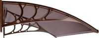 Springos Auvent de porte - Transparent - Plastique - Résistant aux UV - 150 x 80 cm - Marron