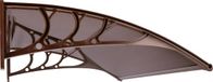 Springos Auvent de porte - Transparent - Plastique - Résistant aux UV - 150 x 80 cm - Marron