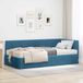 Lit exclusif - Structure en forme de L avec matelas, 2 pièces, bleu, 100 x 200 cm, en velours