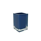 Gedy Auckland Tandenborstelhouder, blauw, 11 x 7,2 x 7,2 cm, 0,29 kg, transparant hars, R&S-design, handgemaakt