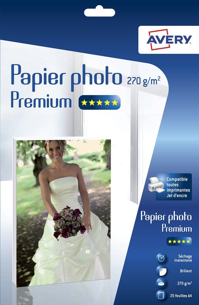 Avery 2739-25 - Pakken fotopapier - wit - inkjet-technologie