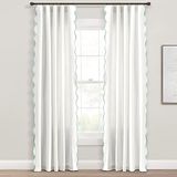 Lush Decor Coastal Chic Scallop Edge raamgordijnpaneel paar, 52" B x 84" L, Blush & Off-White