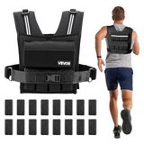 VEVOR Verstelbaar verzwaringsvest, verzwaarde jas met ijzeren gewichten, voor wandelen, hardlopen, joggen, wandelen, kruistraining, fitness, gewichtsvest voor krachttraining met schouderpads en