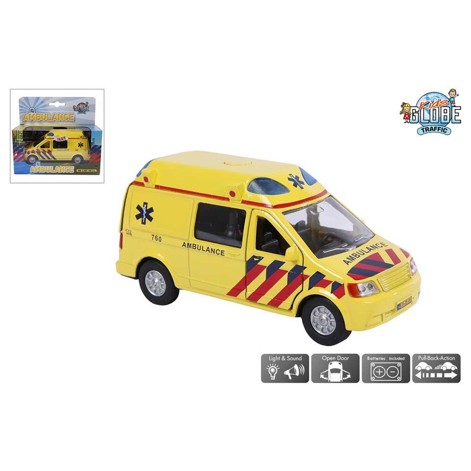 Kids Globe Traffic ambulance met licht en geluid