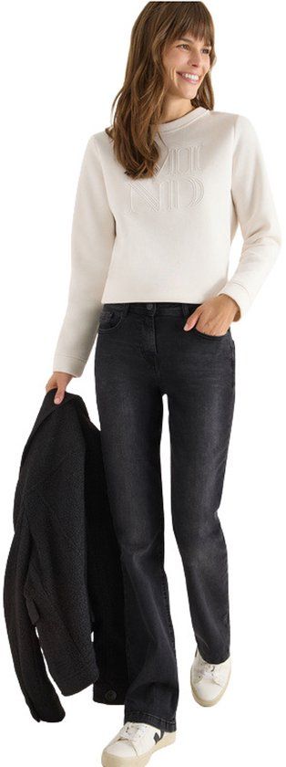 Cecil Bootcut broek voor dames Toronto zwart gewassen