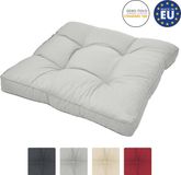 Beautissu Loungekussen XLuna zitkussen voor tuin tuinmeubelen lounge dikke bekleding in 60x60x10 cm lichtgrijs