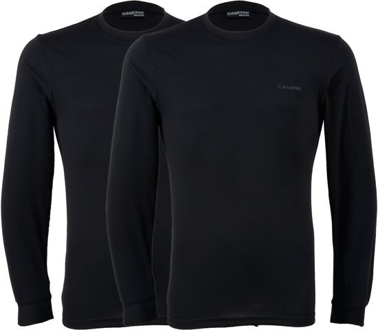 Campri Thermoshirt lange mouw 2-PACK - Sportshirt - Heren - Maat XL - Zwart
