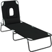 Chaise longue pliable avec trou pour le visage et coussins, en acier et tissu Oxford
