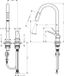 HansGrohe AXOR Citterio M 2-gats ééngreeps keukenmengkraan 220 met uittrekbare handdouche Brushed Brass