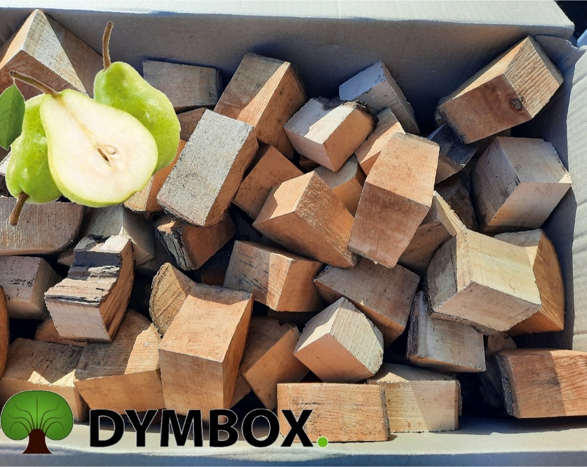 Dymbox 5 kg Peer Rookhout Chunks voor op de BBQ Rookoven (100% Peer) Onbehandeld
