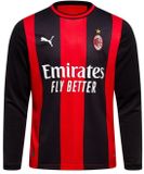 PUMA AC Milan 26/27 thuisshirt met lange mouwen voor Heren, Zwart/Rood, Maat M
