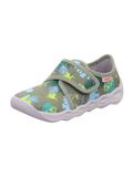 SUPERFIT Huisschoenen 'BUBBLE' turquoise / lichtblauw / kaki / appel