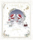 Me To You Tatty Teddy Luxe Handgemaakte Boxed Kerstkaart Voor Mijn Mooie Vrouw 8x10ins - Officiële Collectie