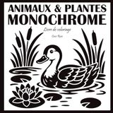 Animaux et Plantes - Livre de Coloriage Monochrome pour Adultes et Seniors: Des Illustrations Naturelles et Florales pour Se Détendre et Évacuer le Stress