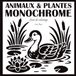 Animaux et Plantes - Livre de Coloriage Monochrome pour Adultes et Seniors: Des Illustrations Naturelles et Florales pour Se Détendre et Évacuer le Stress