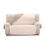 Martina Home Bankhoes, gewatteerd, omkeerbaar, barnsteen, 3-zits, XL, linnen/leer