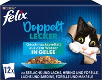 FELIX Dubbel lekker Smaakvariatie uit het water Natvoer voor katten (1 x 12 x 85g)