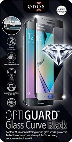 QDOS OptiGuard Tempered Glass Curve Screen Protector voor de Samsung S6 Edge - Zwart