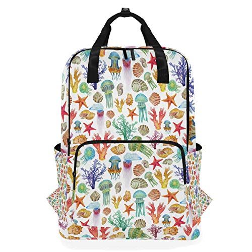 MONTOJ Travel Rugzak Kleurrijke Zee Dieren Zeester Jellyfish School Rugzak