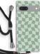 Case Company® - Google Pixel 7 Case with Cord - Grid Green - Black Cord - Back Cover