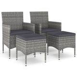 VidaXL Tuinstoel Terras Gecapitonneerde zitting Polyester, Polyrattan, Staal Crème, Wit